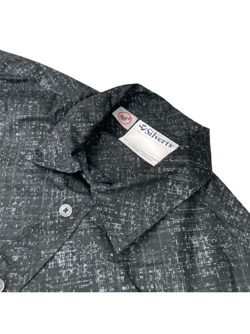 NEW Silverts Men's Cotton Stretch Adaptive Magnetic Button Shirt Gray • Medium